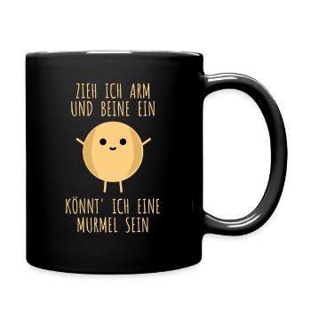 Spruch für vollschlanke kräftige mollige Menschen - Tasse einfarbig - Schwarz - Rechts
