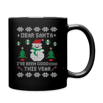 Weihnachten Artig Ugly Christmas Sweater - Tasse einfarbig - Schwarz - Rechts