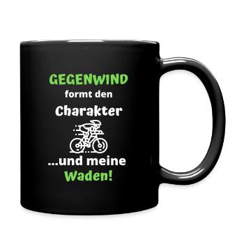 Fahrrad Fahrradfahren Charakter - Tasse einfarbig - Schwarz - Rechts