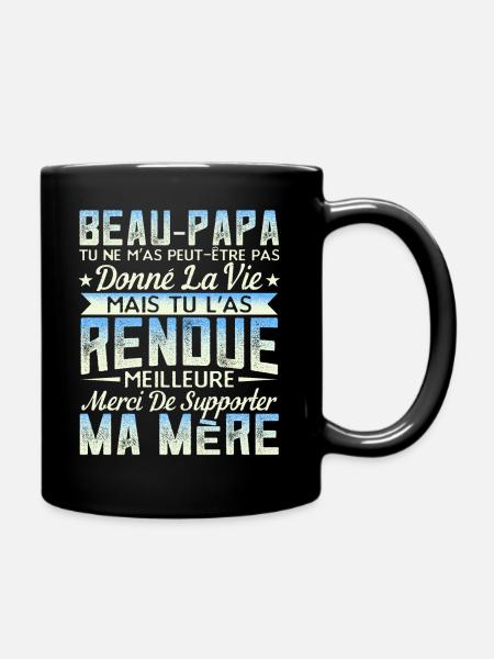 Beau-Pére Cadeau Beau-Papa Cadeaux - Mug uni - noir