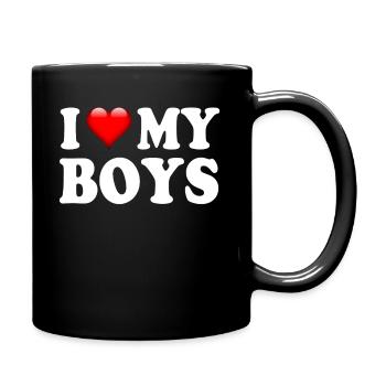 i love my boys - Full Colour Mug - black - Right