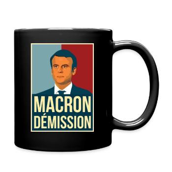 Anti Macron außerhalb Rücktritt Retro Vintage Demos - Tasse einfarbig - Schwarz - Rechts