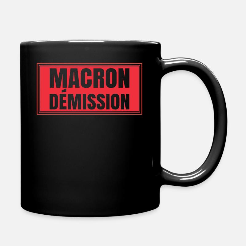 Macron démission pancarte manifestant grève - Mug uni - noir