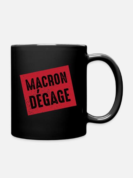Macron dégage français en colère révolte populaire - Mug uni - noir