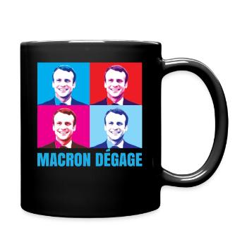 Macron dégage français en colère révolte citoyenne - Mug uni - noir - Droite