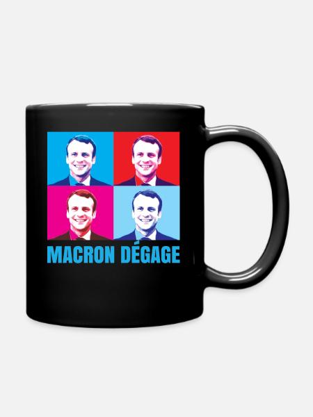 Macron dégage français en colère révolte citoyenne - Mug uni - noir