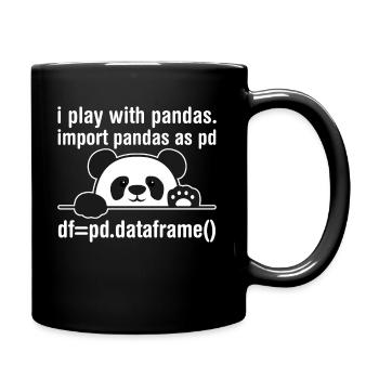 Python Programmierer IT Nerd Panda Programmierung - Tasse einfarbig - Schwarz - Rechts