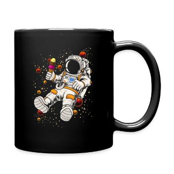 Cool astronaut galaxy ice cream dessert space - Full Colour Mug - black - Right