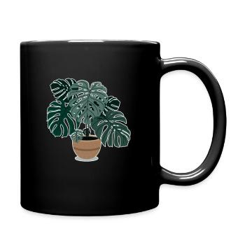 Monstera plant Beautiful houseplant - Full Colour Mug - black - Right
