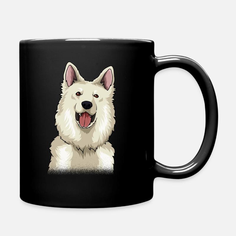 Weißer Schweizer Schäferhund Geschenk - Tasse einfarbig - Schwarz