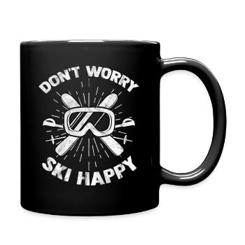 Skiing winter sports ski vacation snow - Full Colour Mug - black - Right