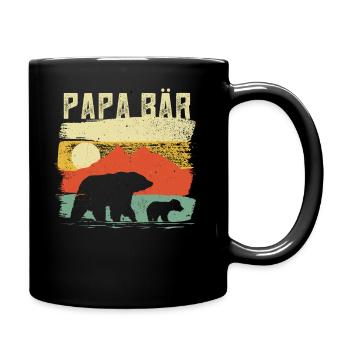Papa Bär - Tasse einfarbig - Schwarz - Rechts