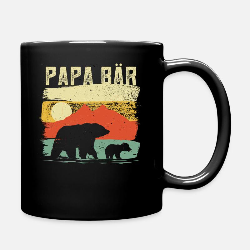 Papa Bär - Tasse einfarbig - Schwarz