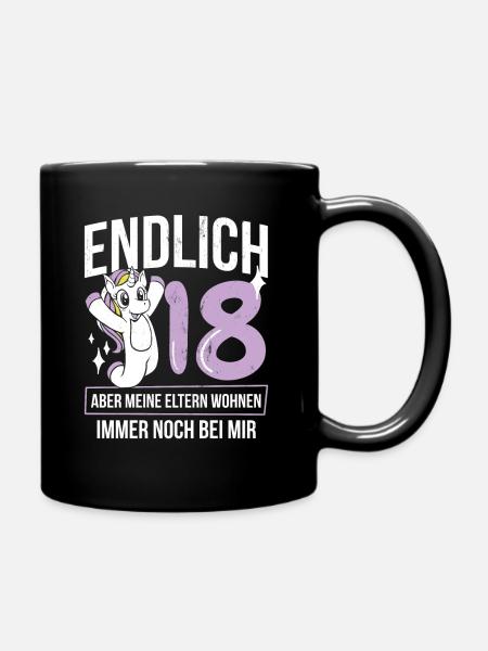 18. Geburtstag 18. Geburtstag - Tasse einfarbig - Schwarz