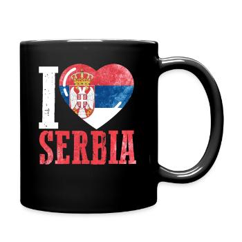 J’aime la Serbie - Mug uni - noir - Droite