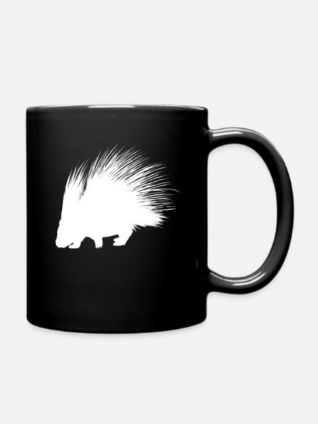 Stachelschwein - Tasse einfarbig - Schwarz
