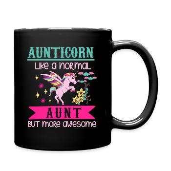 Unicorn unicorn rainbow glitter aunt gift - Full Colour Mug - black - Right