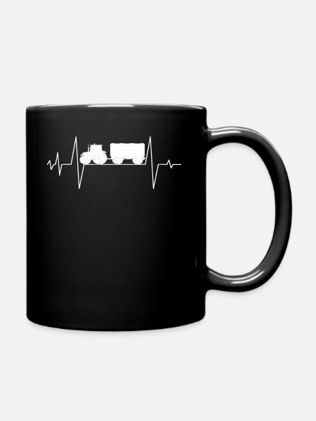 Tractor heartbeat agriculture - Full Colour Mug - black