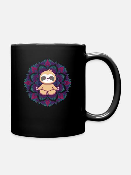 Yoga Sloth Om Meditation Mindfulness Meditate - Mug uni - noir