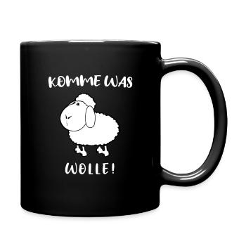 komme was wolle ! lustiges schaf - Tasse einfarbig - Schwarz - Rechts