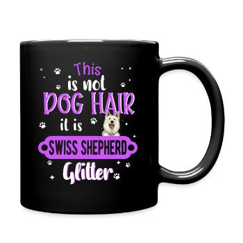 Cadeau drôle de berger suisse blanc - Mug uni - noir - Droite
