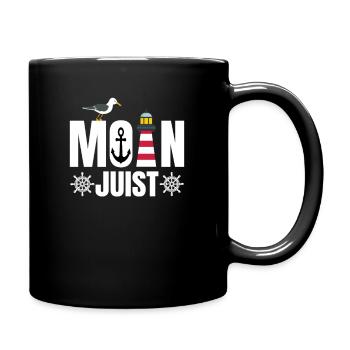 Juist Moin Nordsee Urlaub Lustiges Spruch Geschenk - Tasse einfarbig - Schwarz - Rechts