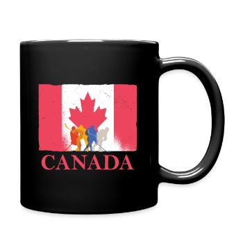 Cadeau de hockey sur glace du drapeau canadien du Canada - Mug uni - noir - Droite