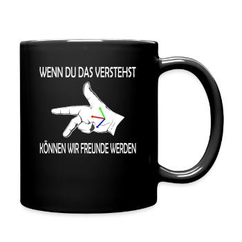 XYZ Koordinatensystem Messtechniker Shirt - Tasse einfarbig - Schwarz - Rechts