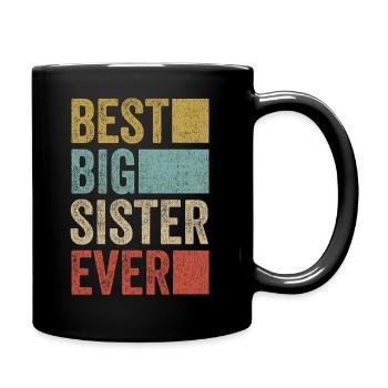 Best Big Sister Gift Sibling Girls - Full Colour Mug - black - Right