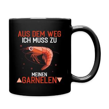 Garnele Shrimp - Aus dem Weg - Tasse einfarbig - Schwarz - Rechts