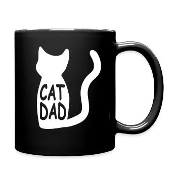 Cats Father Cats Papa CAT DAD - Full Colour Mug - black - Right