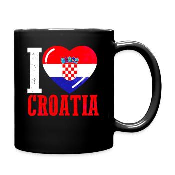 Croatia Heart - Full Colour Mug - black - Right