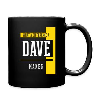 What A Difference A Dave Makes - Family Name Gift - Full Colour Mug - black - Right