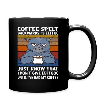 Coffee spelt backwards is eeffoc Design - Full Colour Mug - black - Right