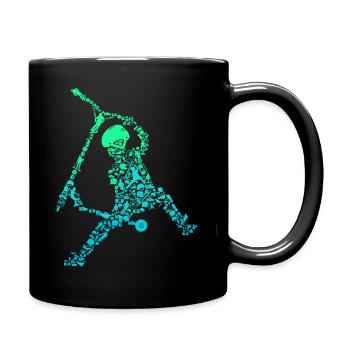 Scooter Stunt Tretroller Geschenk - Tasse einfarbig - Schwarz - Rechts