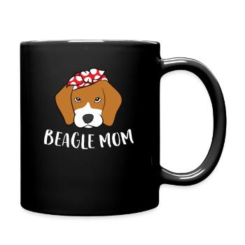 Cute Beagle Dog Mom Love Beagle Dogs Beagle Mom - Full Colour Mug - black - Right