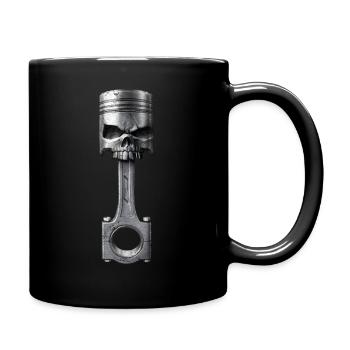 Totenkopf Kolben - Tasse einfarbig - Schwarz - Rechts