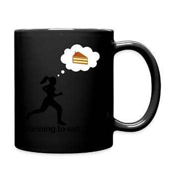 Courir pour manger du gâteau - Mug uni - noir - Droite