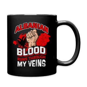 Albanische Wappen Flagge Albanien Kosovo Tirana - Tasse einfarbig - Schwarz - Rechts