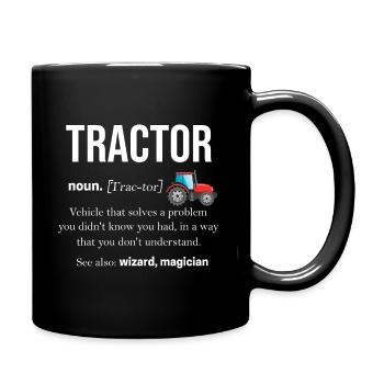 Traktor Landwirtschaft Bauer Trekker Acker - Tasse einfarbig - Schwarz - Rechts