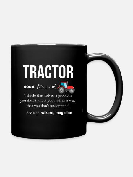 Traktor Landwirtschaft Bauer Trekker Acker - Tasse einfarbig - Schwarz
