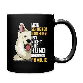 Weißer Schweizer Schäferhund Geschenkidee - Tasse einfarbig - Schwarz - Rechts