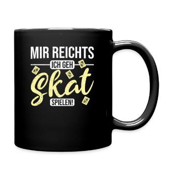 Skat Skatspieler Kartenspiel Mir Reichts Spruch - Tasse einfarbig - Schwarz - Rechts