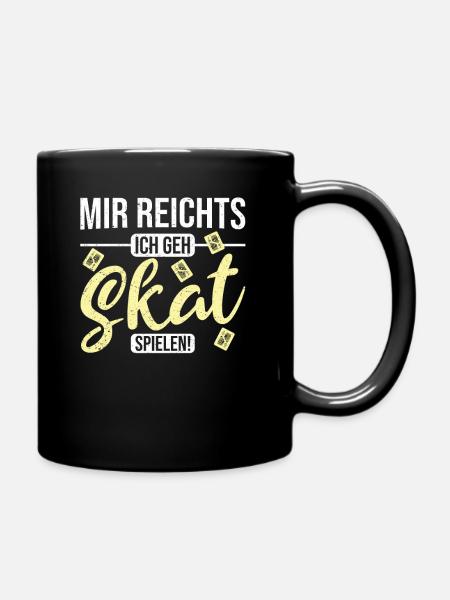 Skat Skatspieler Kartenspiel Mir Reichts Spruch - Tasse einfarbig - Schwarz