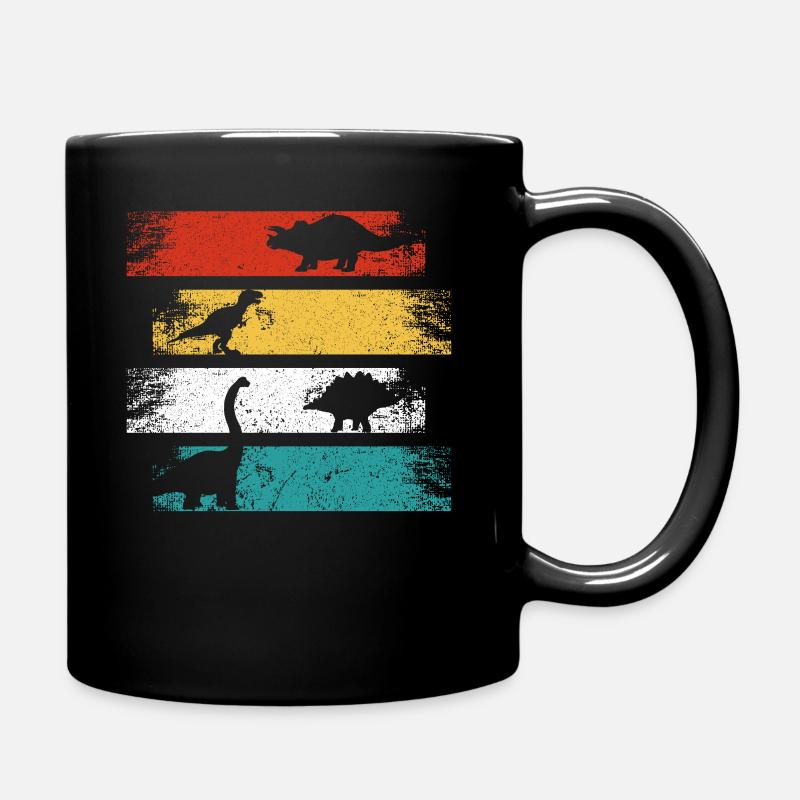 Retro Dino T-Rex Styracosaurus Dinosaurier - Tasse einfarbig - Schwarz