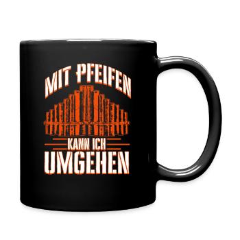 Orgel Orgelspieler Organist Pfeifen Lustiges Motiv - Tasse einfarbig - Schwarz - Rechts