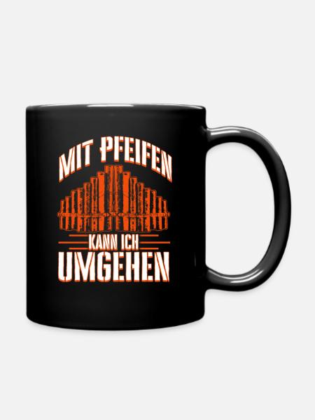Orgel Orgelspieler Organist Pfeifen Lustiges Motiv - Tasse einfarbig - Schwarz