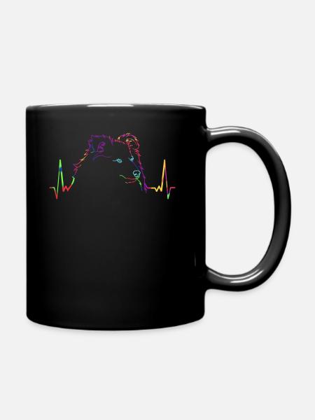 Bunter Sheltie Shetland Sheepdog EKG - Tasse einfarbig - Schwarz