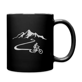 Trekking bike Geschenkidee für Bruder und Vater - Tasse einfarbig - Schwarz - Rechts