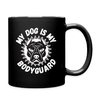 Conception de chien: mon chien est mon bull terrier garde du corps - Mug uni - noir - Droite